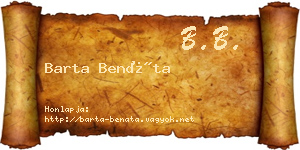 Barta Benáta névjegykártya
